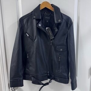 Banana Republic Black Vegan Leather Jacket
